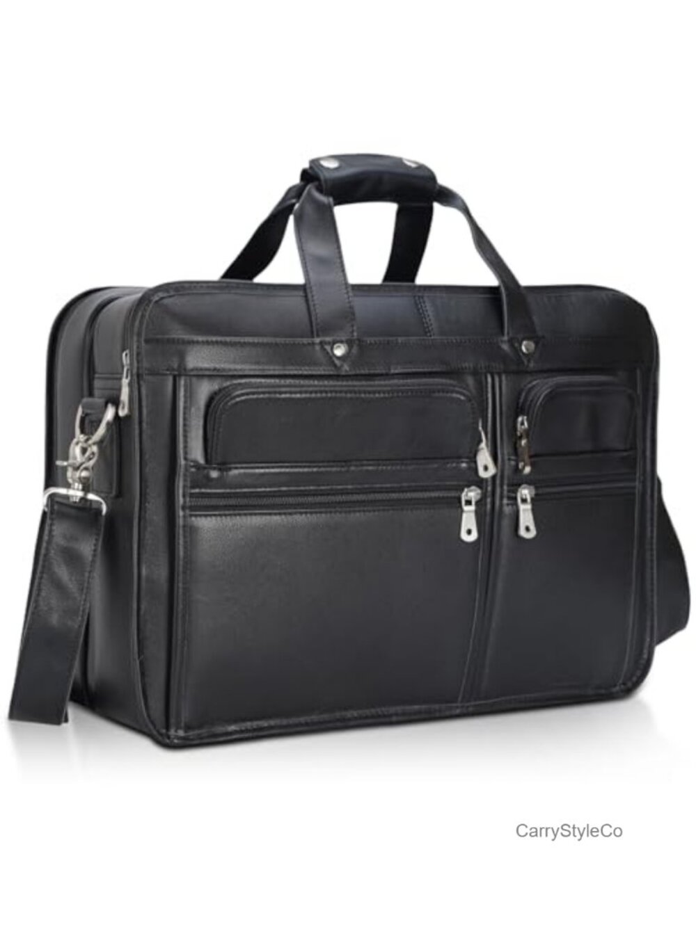 Full Grain Leather Messenger Bag 17" Laptop Briefcase